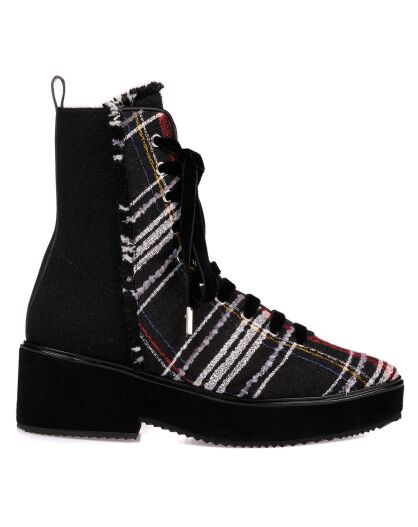 Boots en Laine & Cuir Renee noir/multicolore